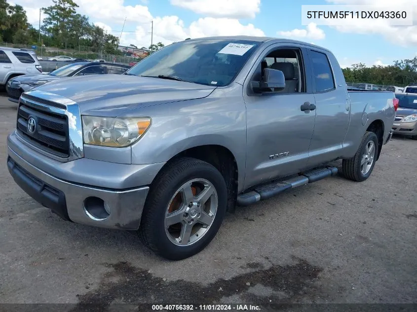 2013 Toyota Tundra 4Wd Truck Grade 4.6L V8 (A6) VIN: 5TFUM5F11DX043360 Lot: 40756392