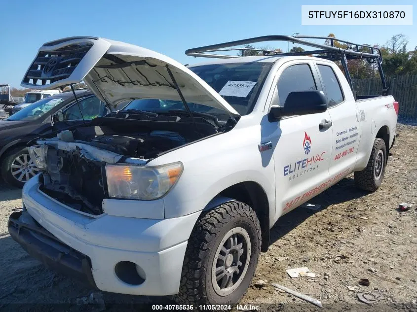 2013 Toyota Tundra Double Cab Sr5 VIN: 5TFUY5F16DX310870 Lot: 40785536