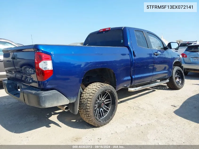 2014 Toyota Tundra Sr 4.6L V8 VIN: 5TFRM5F13EX072141 Lot: 40302013