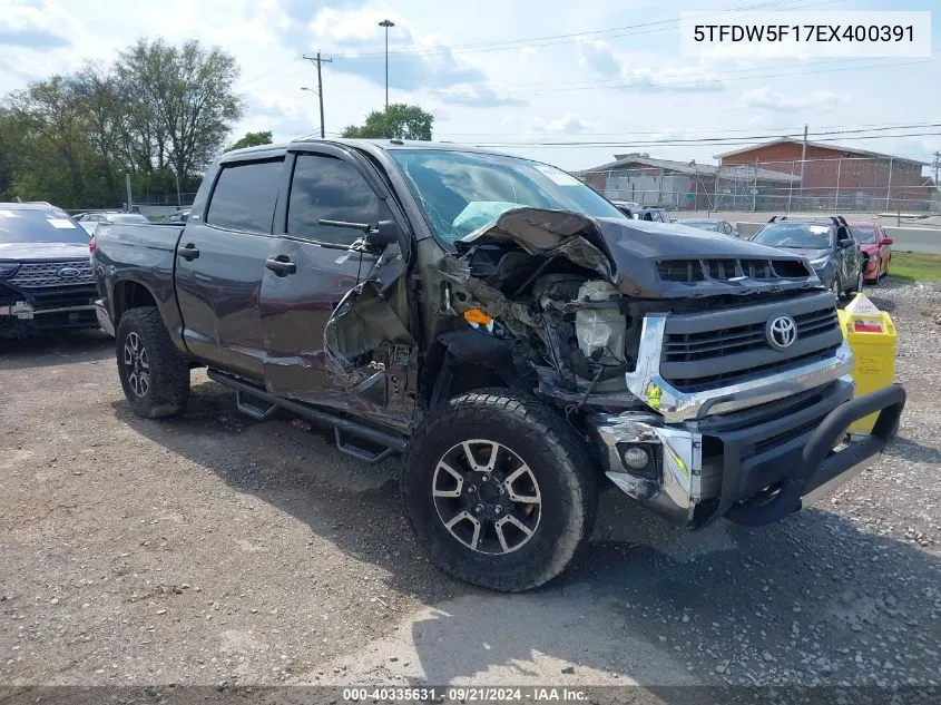 2014 Toyota Tundra Sr5 5.7L V8 VIN: 5TFDW5F17EX400391 Lot: 40335631