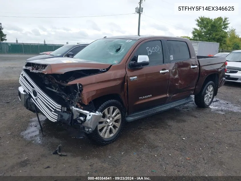 2014 Toyota Tundra Limited 5.7L V8 VIN: 5TFHY5F14EX346625 Lot: 40354541