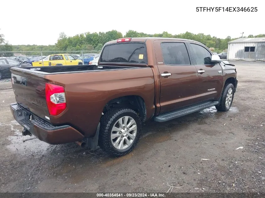 2014 Toyota Tundra Limited 5.7L V8 VIN: 5TFHY5F14EX346625 Lot: 40354541