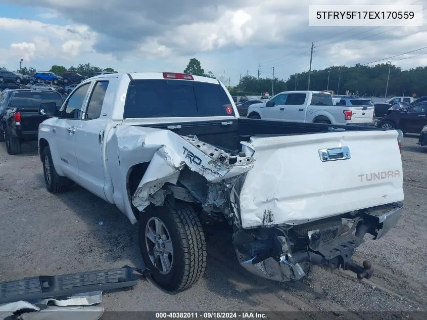 5TFRY5F17EX170559 2014 Toyota Tundra Sr5 5.7L V8