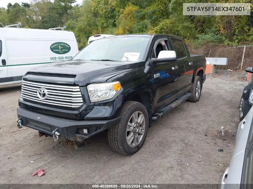 2014 Toyota Tundra Platinum 5.7L V8 VIN: 5TFAY5F14EX347601 Lot: 40399659