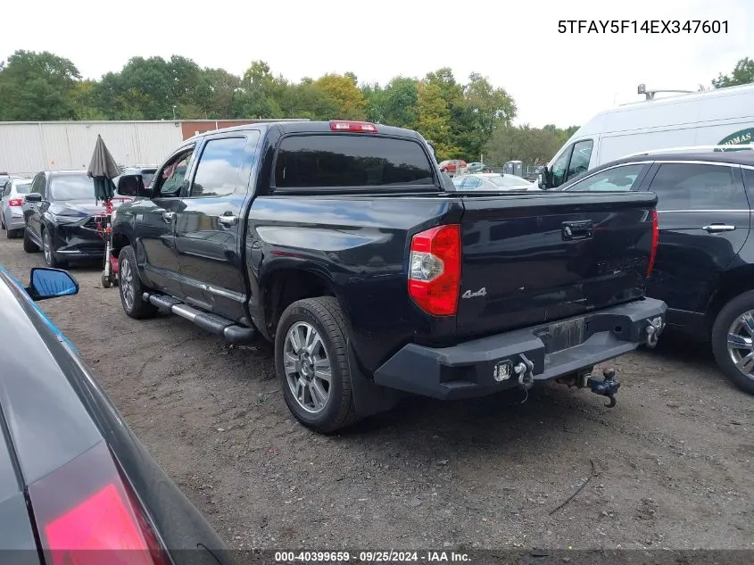 2014 Toyota Tundra Platinum 5.7L V8 VIN: 5TFAY5F14EX347601 Lot: 40399659