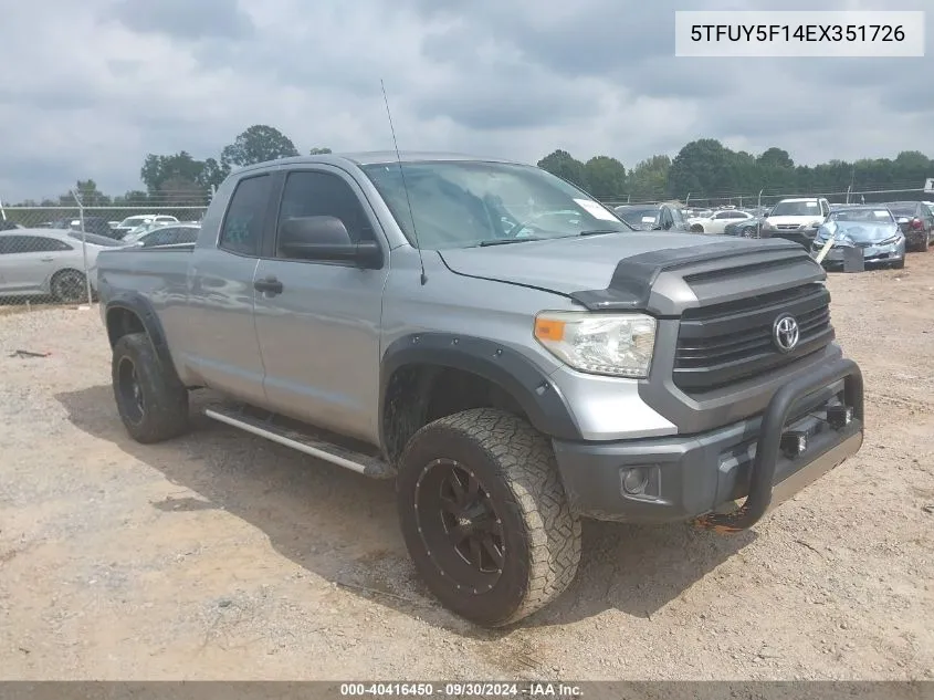 2014 Toyota Tundra Sr 5.7L V8 VIN: 5TFUY5F14EX351726 Lot: 40416450