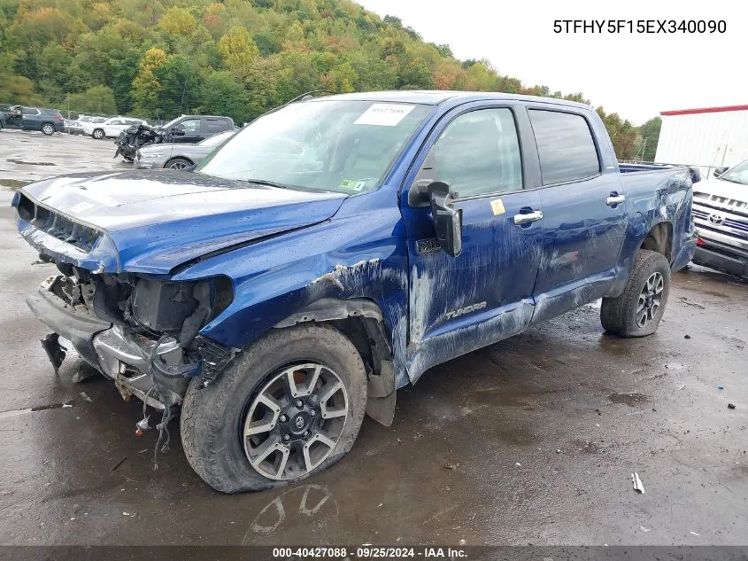 2014 Toyota Tundra Limited 5.7L V8 VIN: 5TFHY5F15EX340090 Lot: 40427088