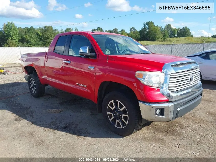 2014 Toyota Tundra Limited 5.7L V8 VIN: 5TFBW5F16EX346685 Lot: 40434084