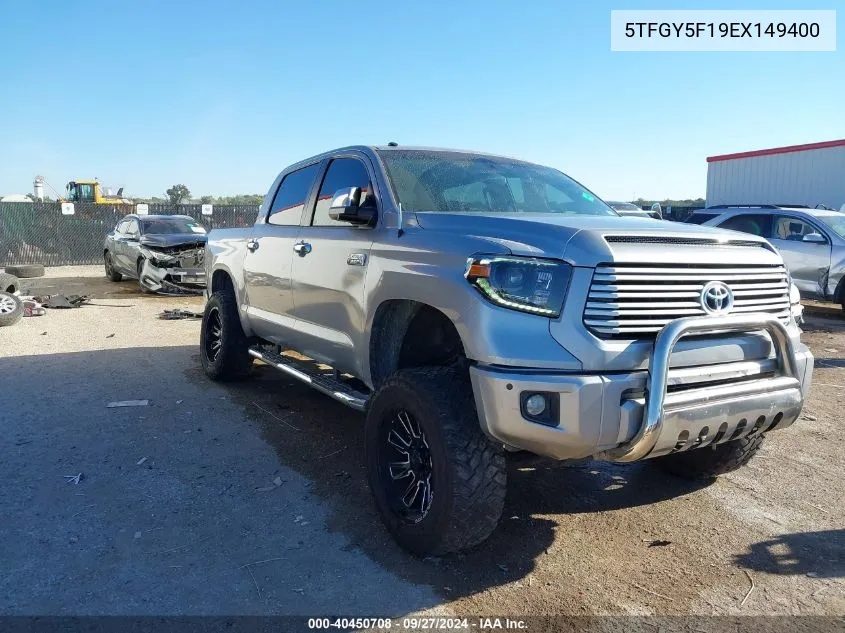 5TFGY5F19EX149400 2014 Toyota Tundra Platinum 5.7L V8