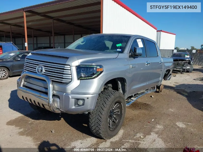 2014 Toyota Tundra Platinum 5.7L V8 VIN: 5TFGY5F19EX149400 Lot: 40450708