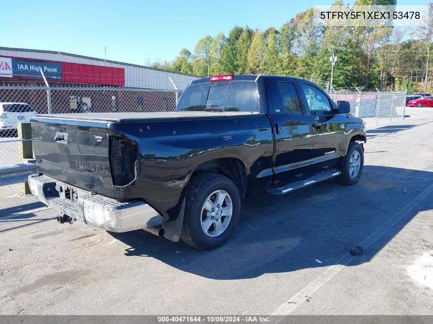 2014 Toyota Tundra Double Cab Sr/Double Cab VIN: 5TFRY5F1XEX153478 Lot: 40471644