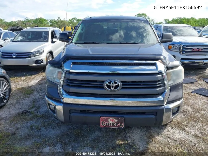 2014 Toyota Tundra Sr5 5.7L V8 VIN: 5TFRY5F11EX156592 Lot: 40478235