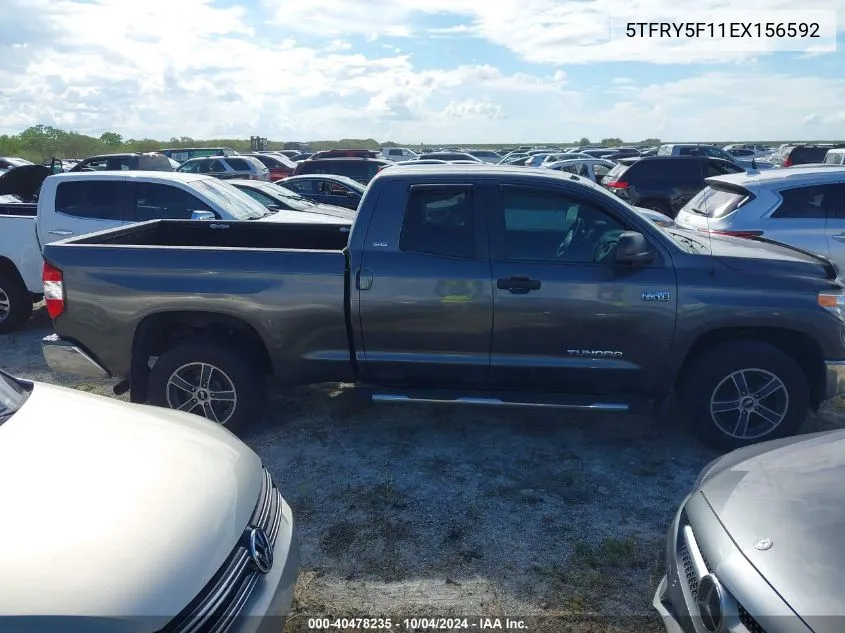 2014 Toyota Tundra Sr5 5.7L V8 VIN: 5TFRY5F11EX156592 Lot: 40478235