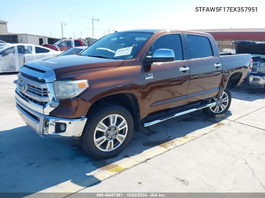 2014 Toyota Tundra 1794 5.7L V8 VIN: 5TFAW5F17EX357951 Lot: 40487961