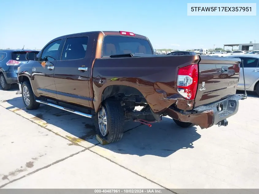 2014 Toyota Tundra 1794 5.7L V8 VIN: 5TFAW5F17EX357951 Lot: 40487961