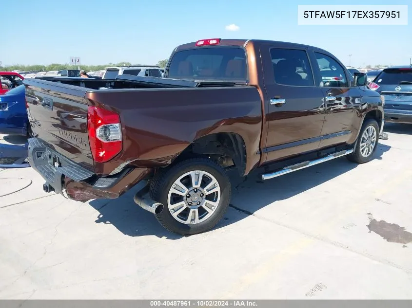 2014 Toyota Tundra 1794 5.7L V8 VIN: 5TFAW5F17EX357951 Lot: 40487961