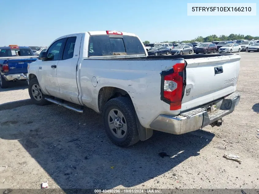 2014 Toyota Tundra Sr5 5.7L V8 VIN: 5TFRY5F10EX166210 Lot: 40490296