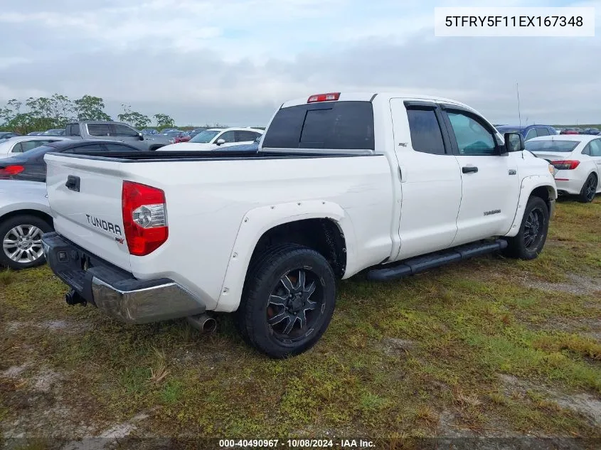 2014 Toyota Tundra Double Cab Sr/Double Cab VIN: 5TFRY5F11EX167348 Lot: 40490967