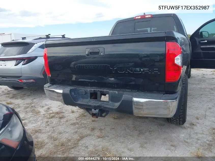 2014 Toyota Tundra Sr5 5.7L V8 VIN: 5TFUW5F17EX352987 Lot: 40544278