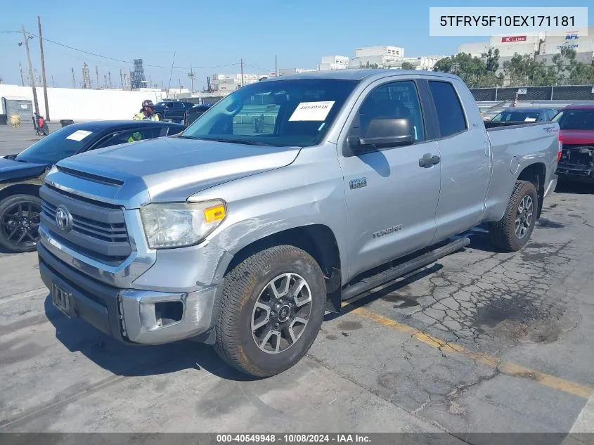 2014 Toyota Tundra Sr5 5.7L V8 VIN: 5TFRY5F10EX171181 Lot: 40549948