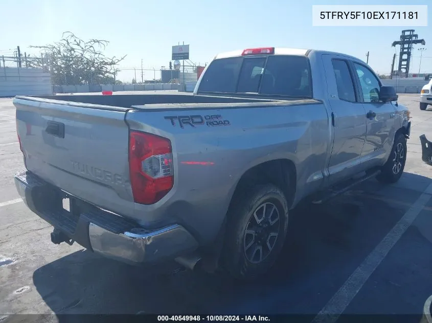 2014 Toyota Tundra Sr5 5.7L V8 VIN: 5TFRY5F10EX171181 Lot: 40549948