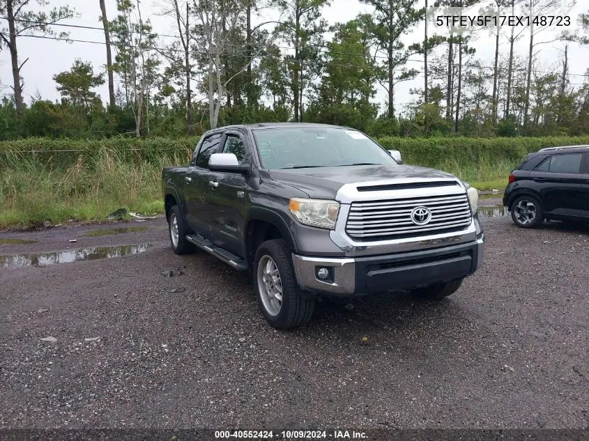 2014 Toyota Tundra Crewmax Sr5 VIN: 5TFEY5F17EX148723 Lot: 40552424