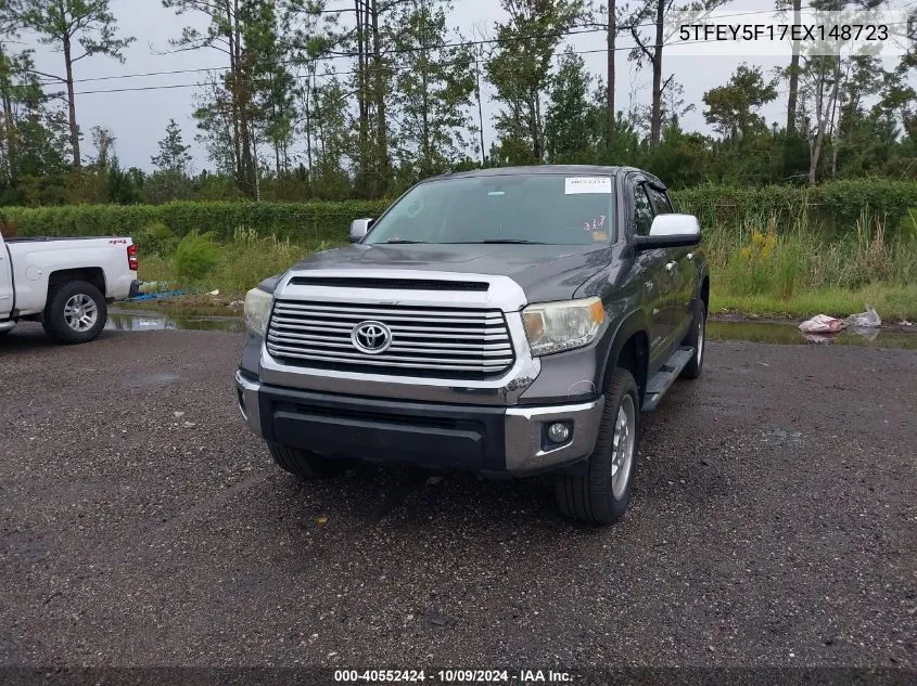 2014 Toyota Tundra Crewmax Sr5 VIN: 5TFEY5F17EX148723 Lot: 40552424