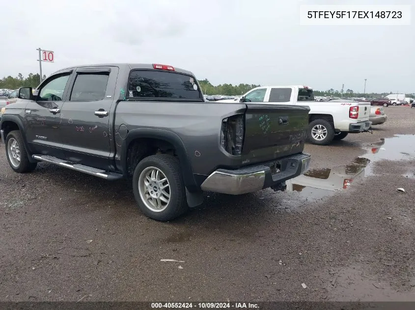 2014 Toyota Tundra Crewmax Sr5 VIN: 5TFEY5F17EX148723 Lot: 40552424