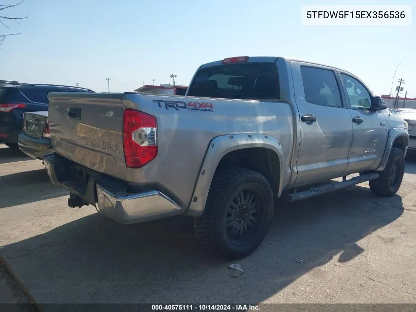 2014 Toyota Tundra Sr5 5.7L V8 VIN: 5TFDW5F15EX356536 Lot: 40575111