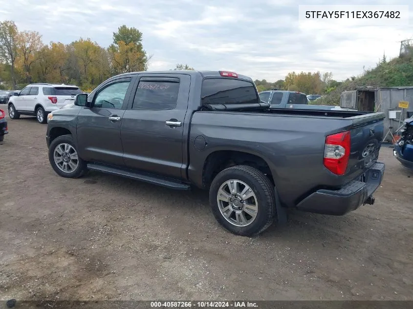 2014 Toyota Tundra Crewmax Platinum VIN: 5TFAY5F11EX367482 Lot: 40587266