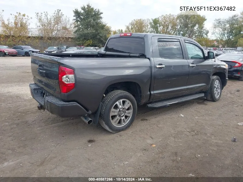 2014 Toyota Tundra Crewmax Platinum VIN: 5TFAY5F11EX367482 Lot: 40587266