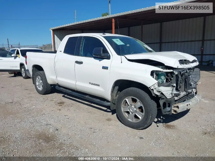 2014 Toyota Tundra Sr5 5.7L V8 VIN: 5TFUW5F16EX398505 Lot: 40630610