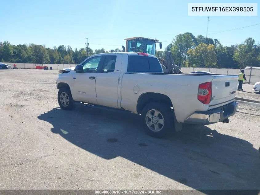 2014 Toyota Tundra Sr5 5.7L V8 VIN: 5TFUW5F16EX398505 Lot: 40630610