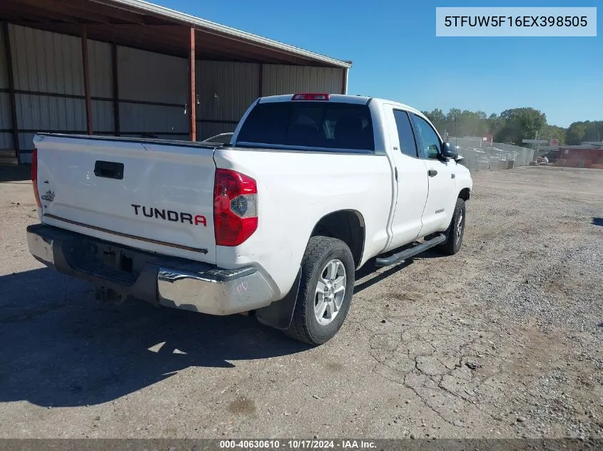 2014 Toyota Tundra Sr5 5.7L V8 VIN: 5TFUW5F16EX398505 Lot: 40630610