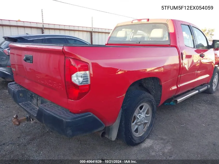 2014 Toyota Tundra Sr 4.6L V8 VIN: 5TFUM5F12EX054059 Lot: 40641639