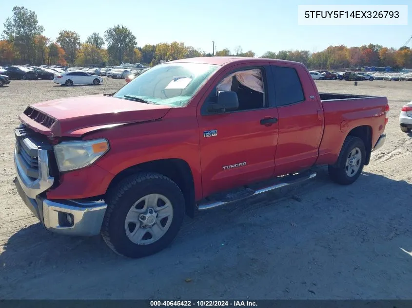 2014 Toyota Tundra Sr5 5.7L V8 VIN: 5TFUY5F14EX326793 Lot: 40645422