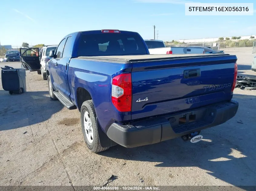 2014 Toyota Tundra Sr 4.6L V8 VIN: 5TFEM5F16EX056316 Lot: 40665598