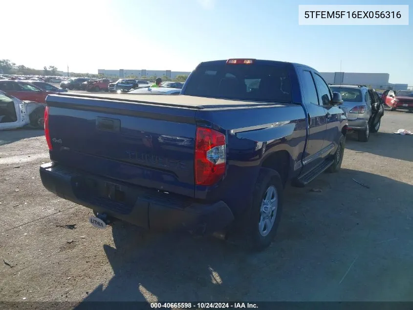 2014 Toyota Tundra Sr 4.6L V8 VIN: 5TFEM5F16EX056316 Lot: 40665598