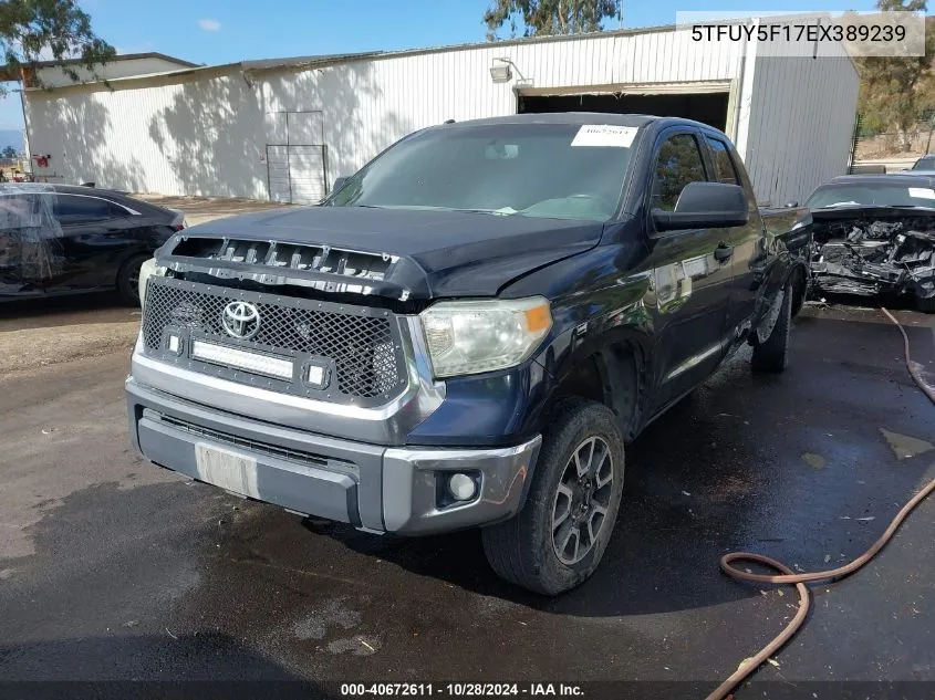 2014 Toyota Tundra Double Cab Sr/Double Cab Sr5 VIN: 5TFUY5F17EX389239 Lot: 40672611