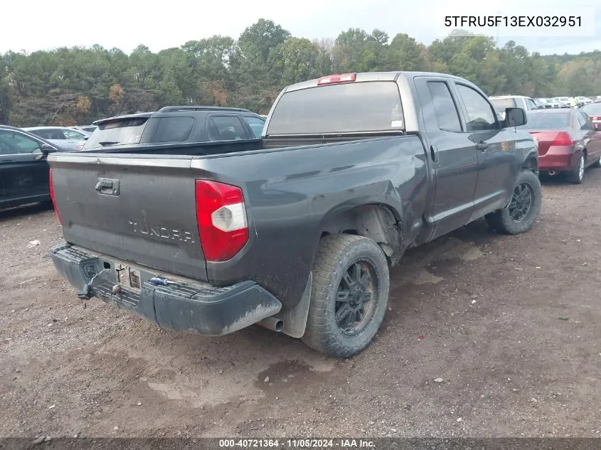 2014 Toyota Tundra Sr V6 VIN: 5TFRU5F13EX032951 Lot: 40721364