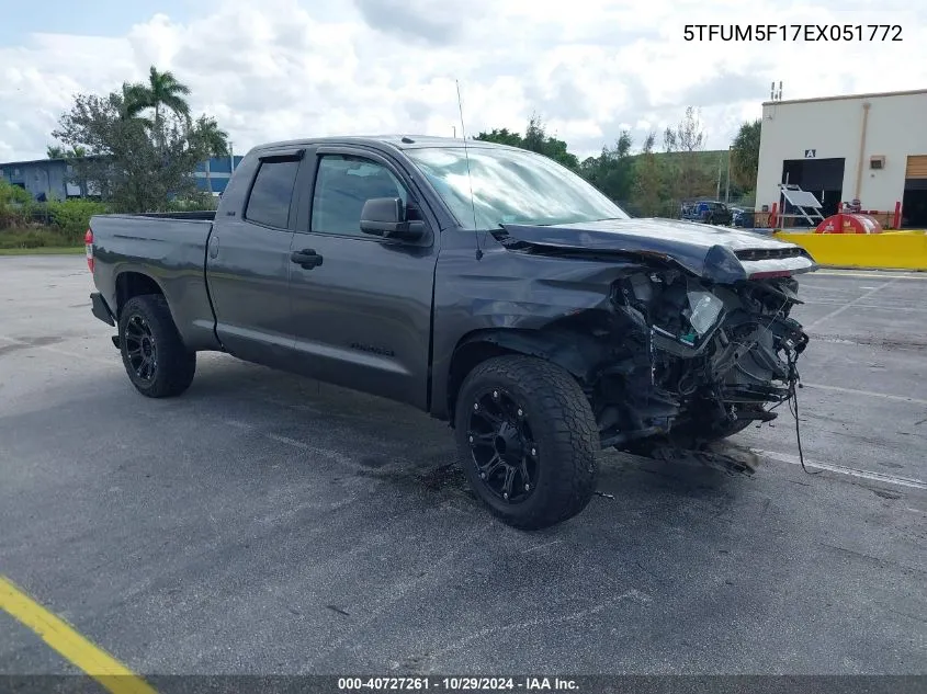 2014 Toyota Tundra Sr5 4.6L V8 VIN: 5TFUM5F17EX051772 Lot: 40727261