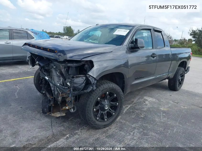 2014 Toyota Tundra Sr5 4.6L V8 VIN: 5TFUM5F17EX051772 Lot: 40727261