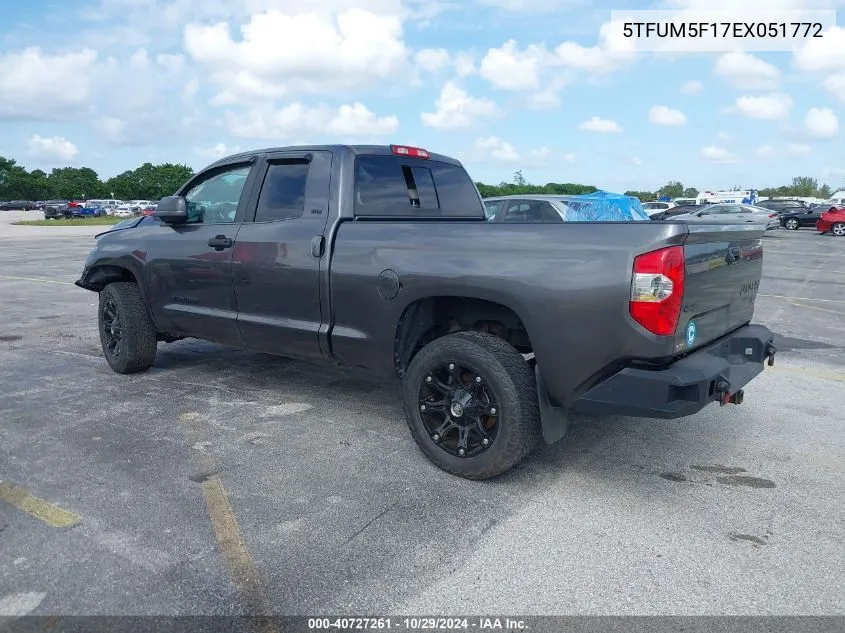 2014 Toyota Tundra Sr5 4.6L V8 VIN: 5TFUM5F17EX051772 Lot: 40727261