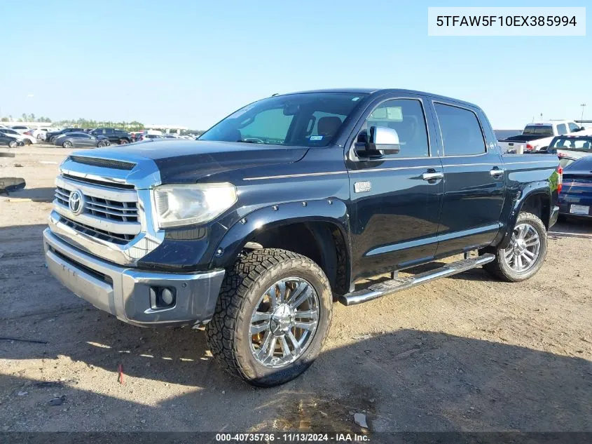 2014 Toyota Tundra 1794 5.7L V8 VIN: 5TFAW5F10EX385994 Lot: 40735736