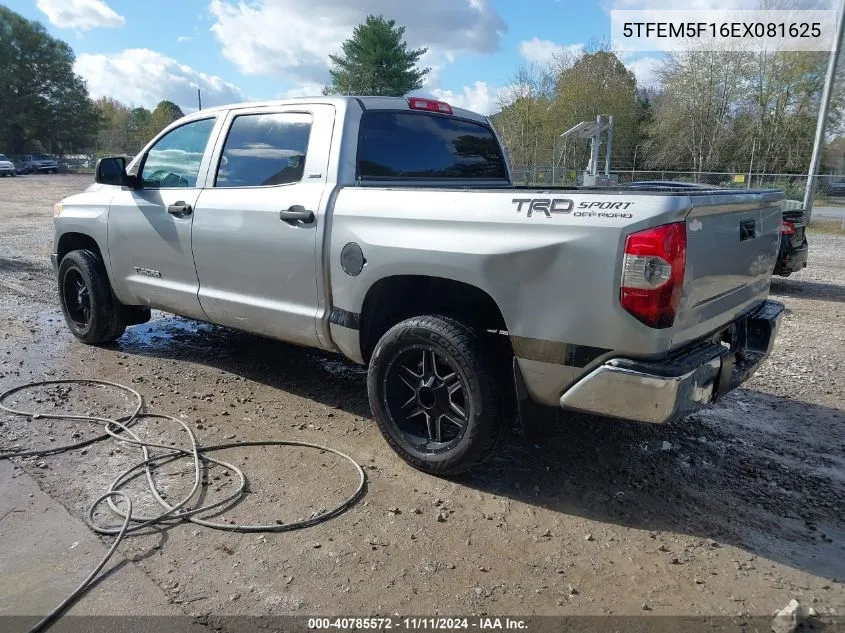 2014 Toyota Tundra Sr5 4.6L V8 VIN: 5TFEM5F16EX081625 Lot: 40785572