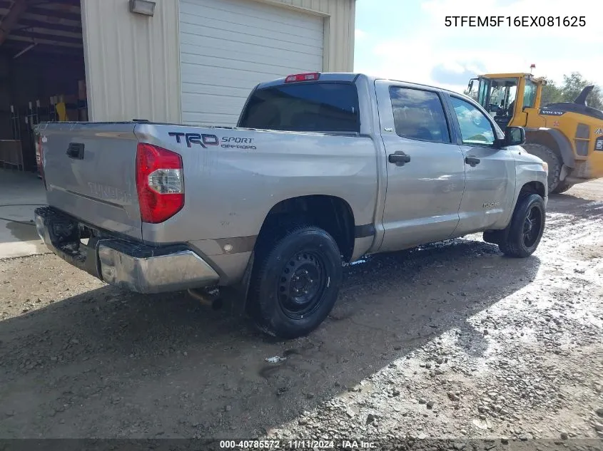 2014 Toyota Tundra Sr5 4.6L V8 VIN: 5TFEM5F16EX081625 Lot: 40785572