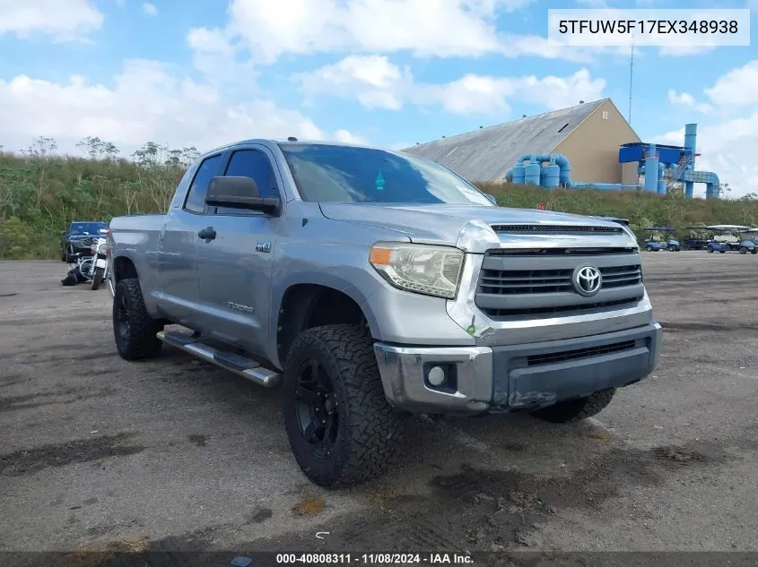 2014 Toyota Tundra Sr5 5.7L V8 VIN: 5TFUW5F17EX348938 Lot: 40808311