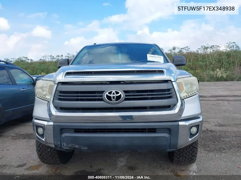 2014 Toyota Tundra Sr5 5.7L V8 VIN: 5TFUW5F17EX348938 Lot: 40808311