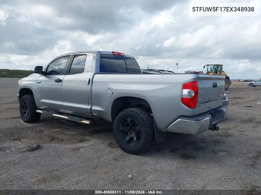 2014 Toyota Tundra Sr5 5.7L V8 VIN: 5TFUW5F17EX348938 Lot: 40808311