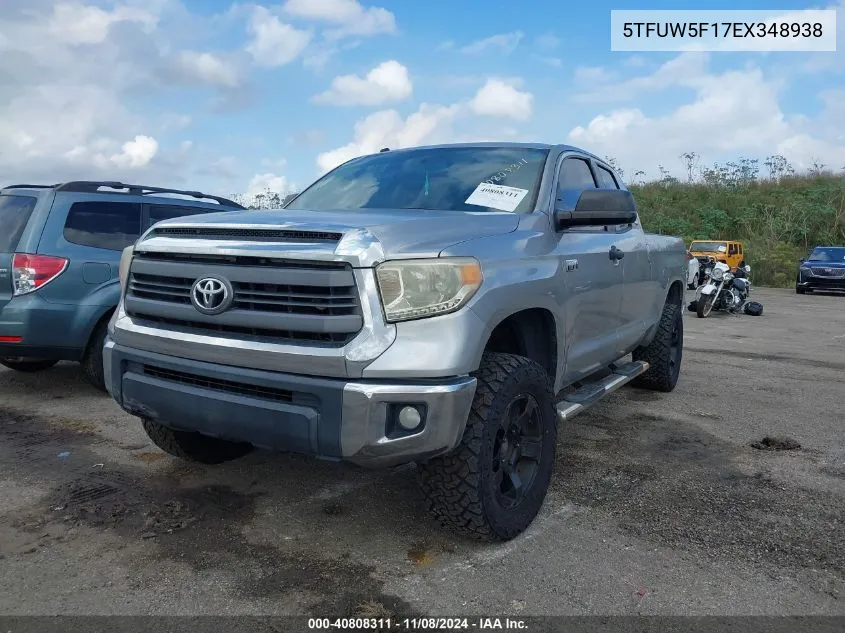 2014 Toyota Tundra Sr5 5.7L V8 VIN: 5TFUW5F17EX348938 Lot: 40808311